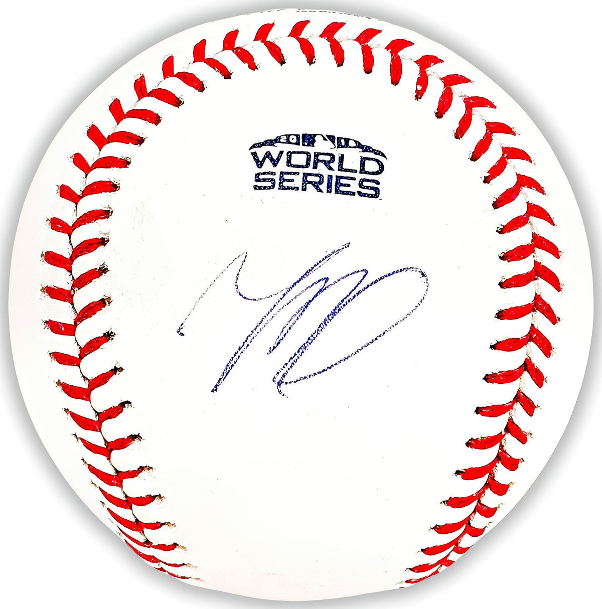 Mookie Betts Autographed Official 2018 World Series Logo MLB Baseball Boston Red Sox Beckett Bas Qr Stock #218701