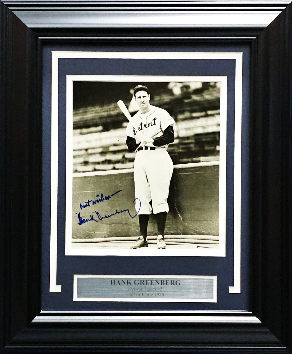 Hank Greenberg Autographed Framed 8X10 Photo Detroit Tigers "Best Wishes" PSA/Dna #O01163
