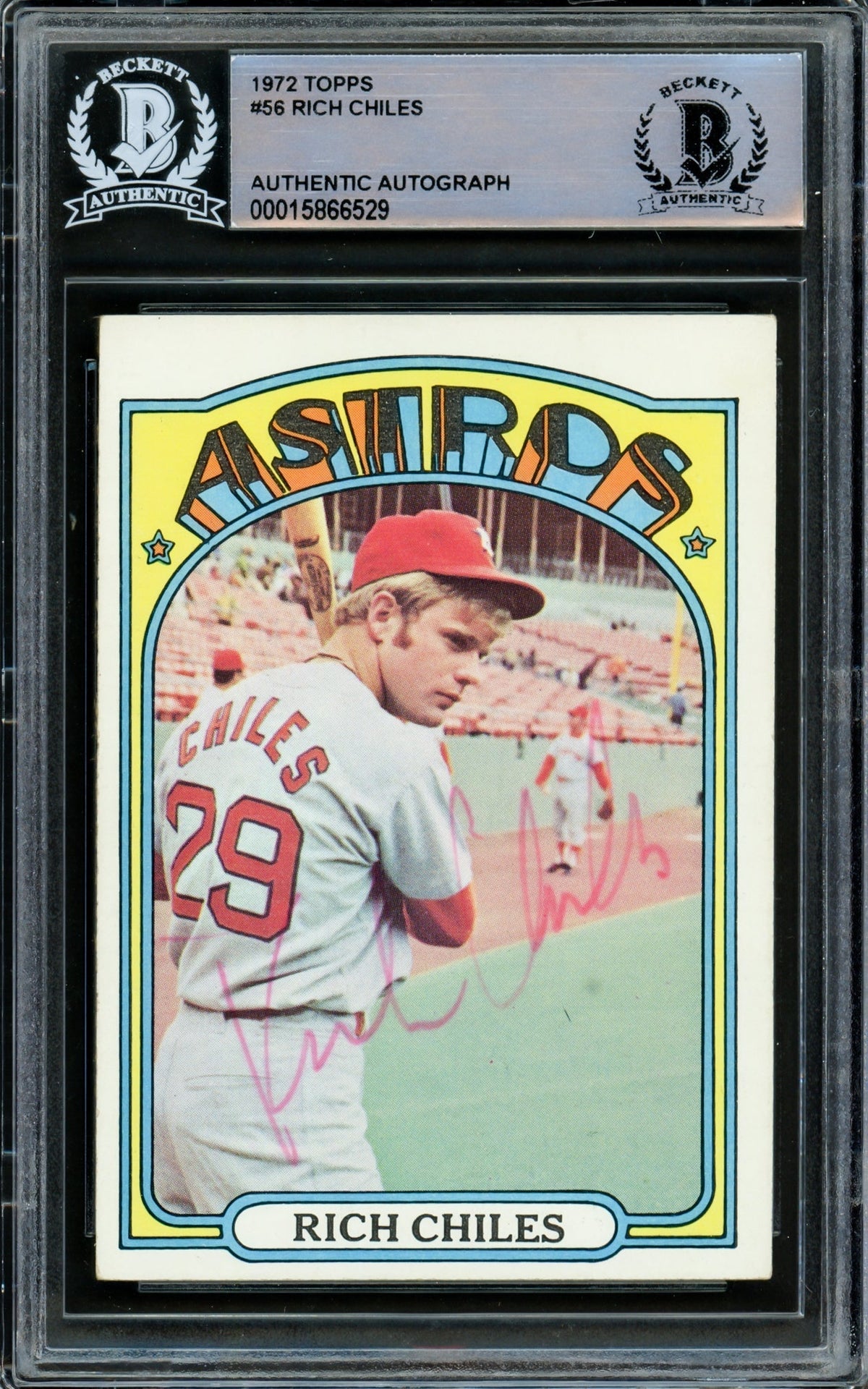 Rich Chiles Autographed 1972 Topps Card #56 Houston Astros Beckett Bas #15866529