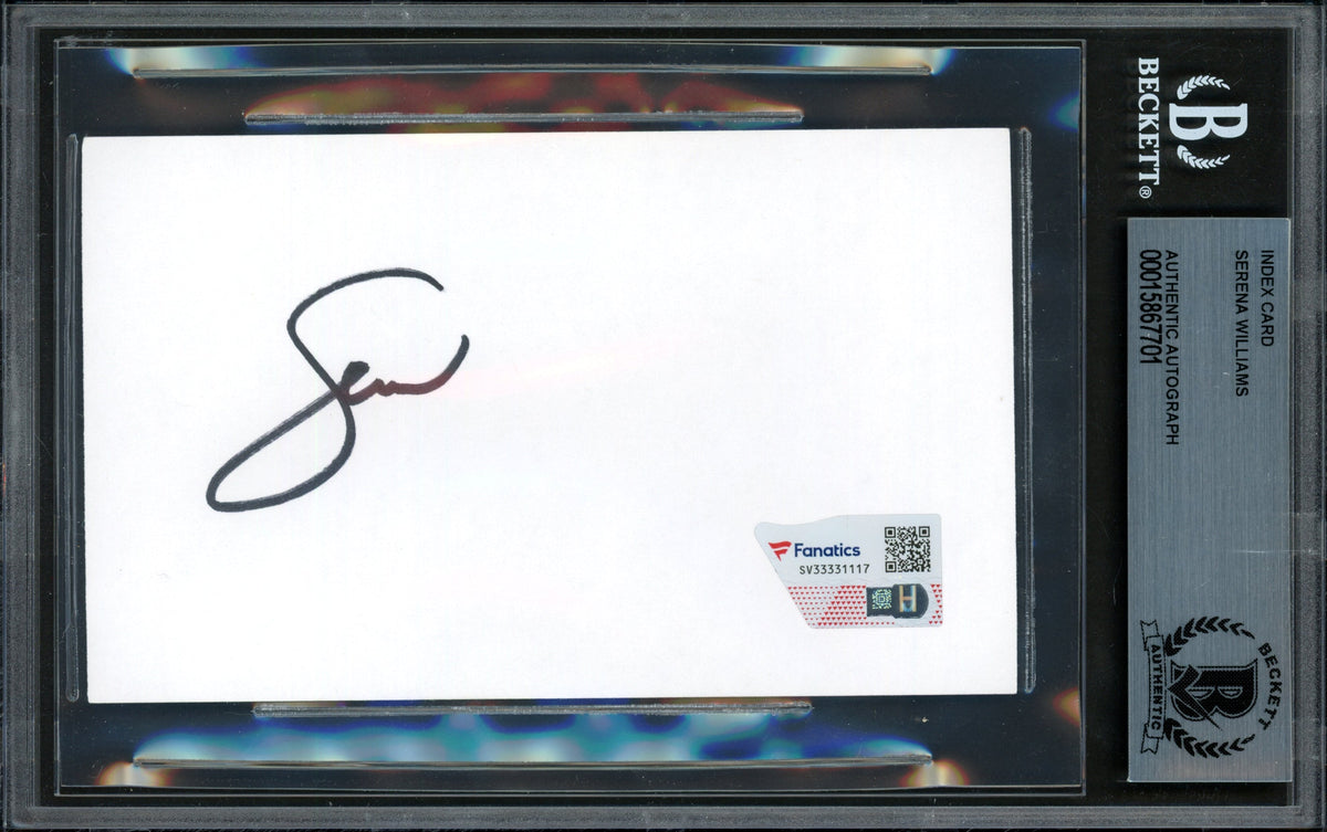 Serena Williams Autographed 3X5 Index Card Beckett Bas #15867701