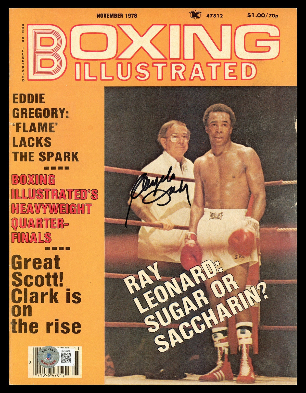 Angelo Dundee Autographed Boxing Illustrated Magazine Trainer Beckett Bas Qr #Bh26957