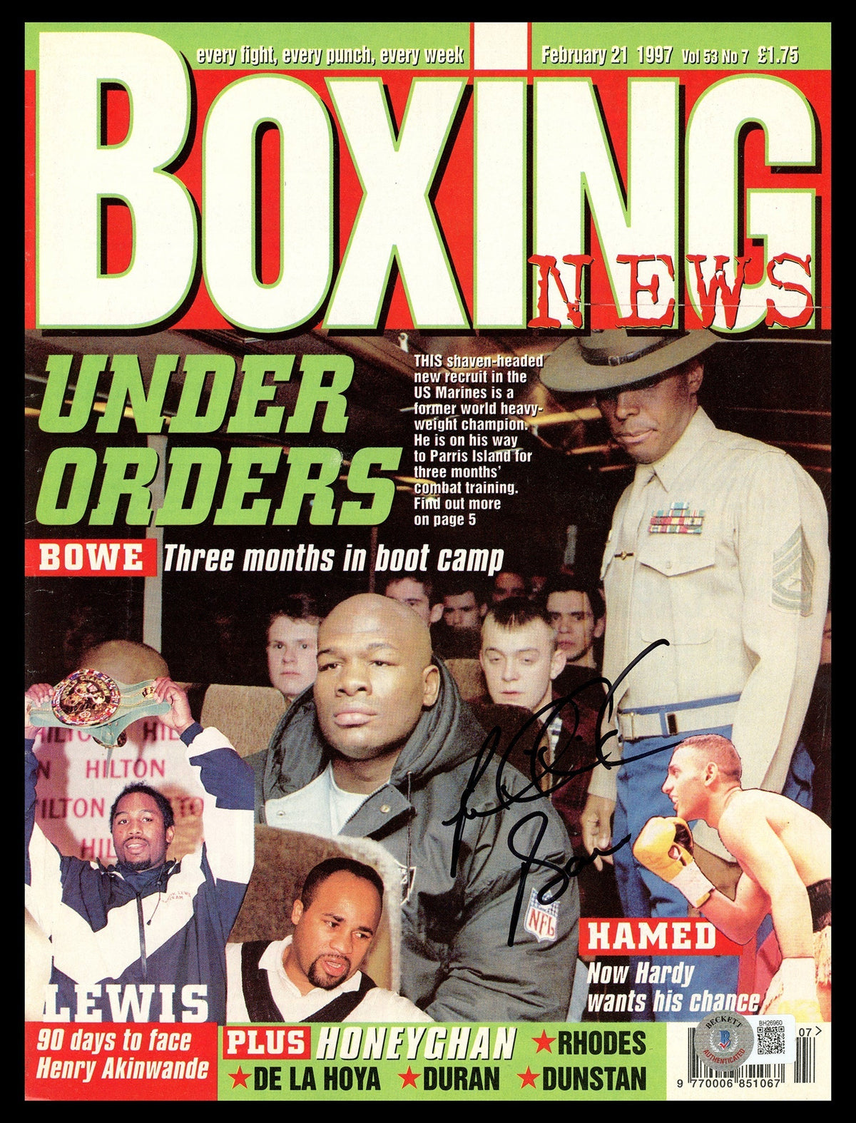 Riddick Bowe Autographed Boxing News Magazine Beckett Bas Qr #Bh26960