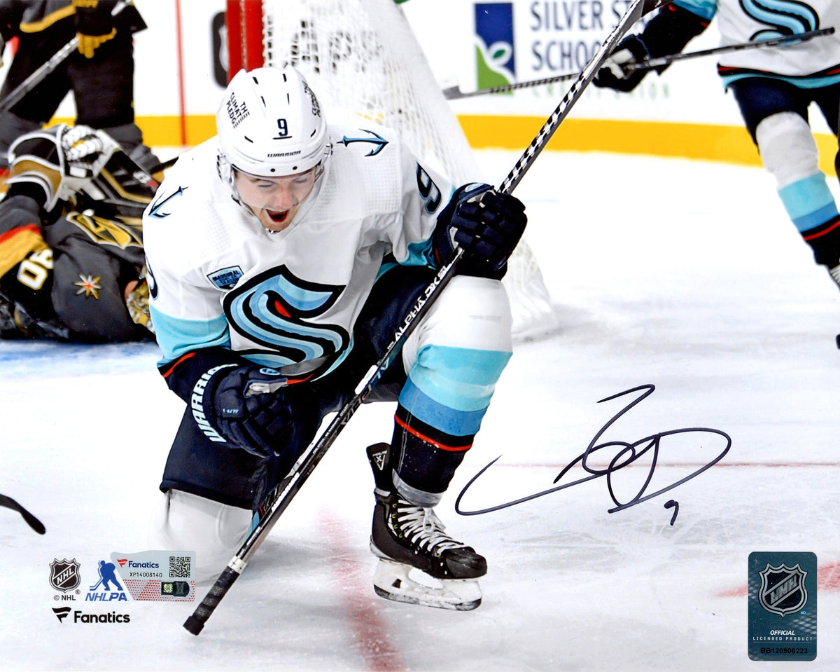 Ryan Donato Autographed 8X10 Photo Seattle Kraken First Franchise Goal Celebration Fanatics Holo #Xp14008140