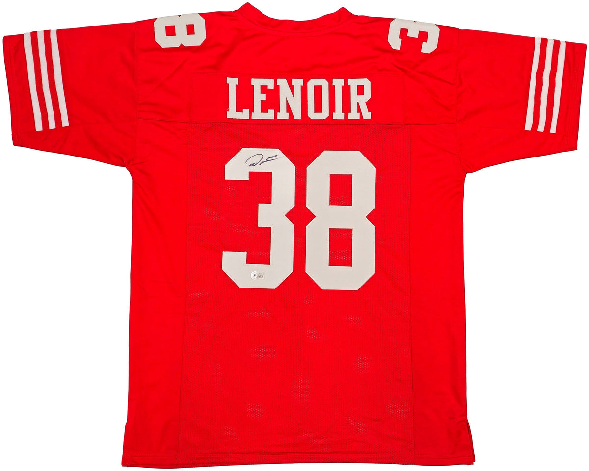 San Francisco 49Ers Deommodore Lenoir Autographed Red Jersey Beckett Bas Qr