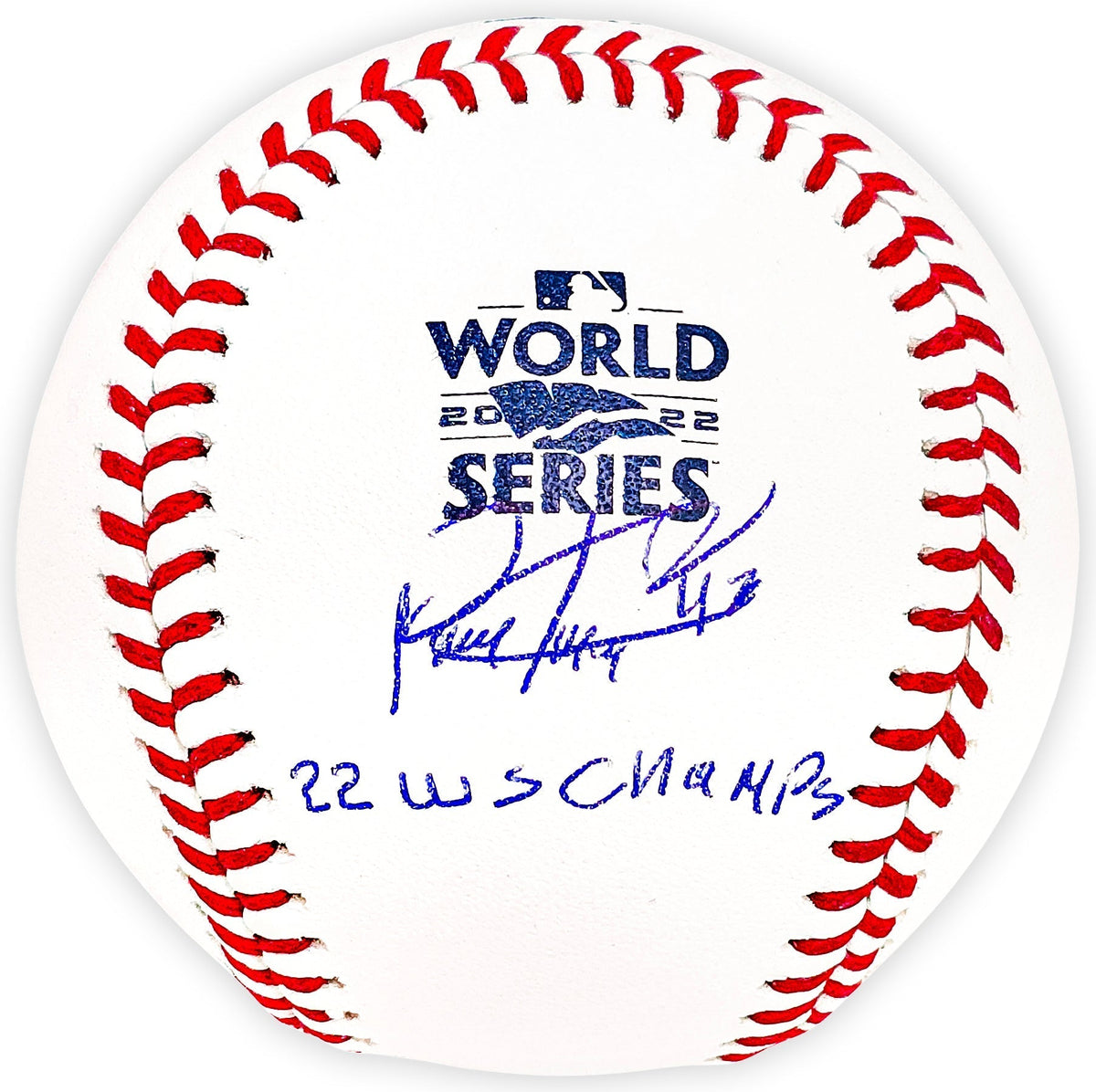 Rafael Montero Autographed Official 2022 World Series Logo MLB Baseball Houston Astros "22 Ws Champs" Beckett Bas Witness Stock #220453