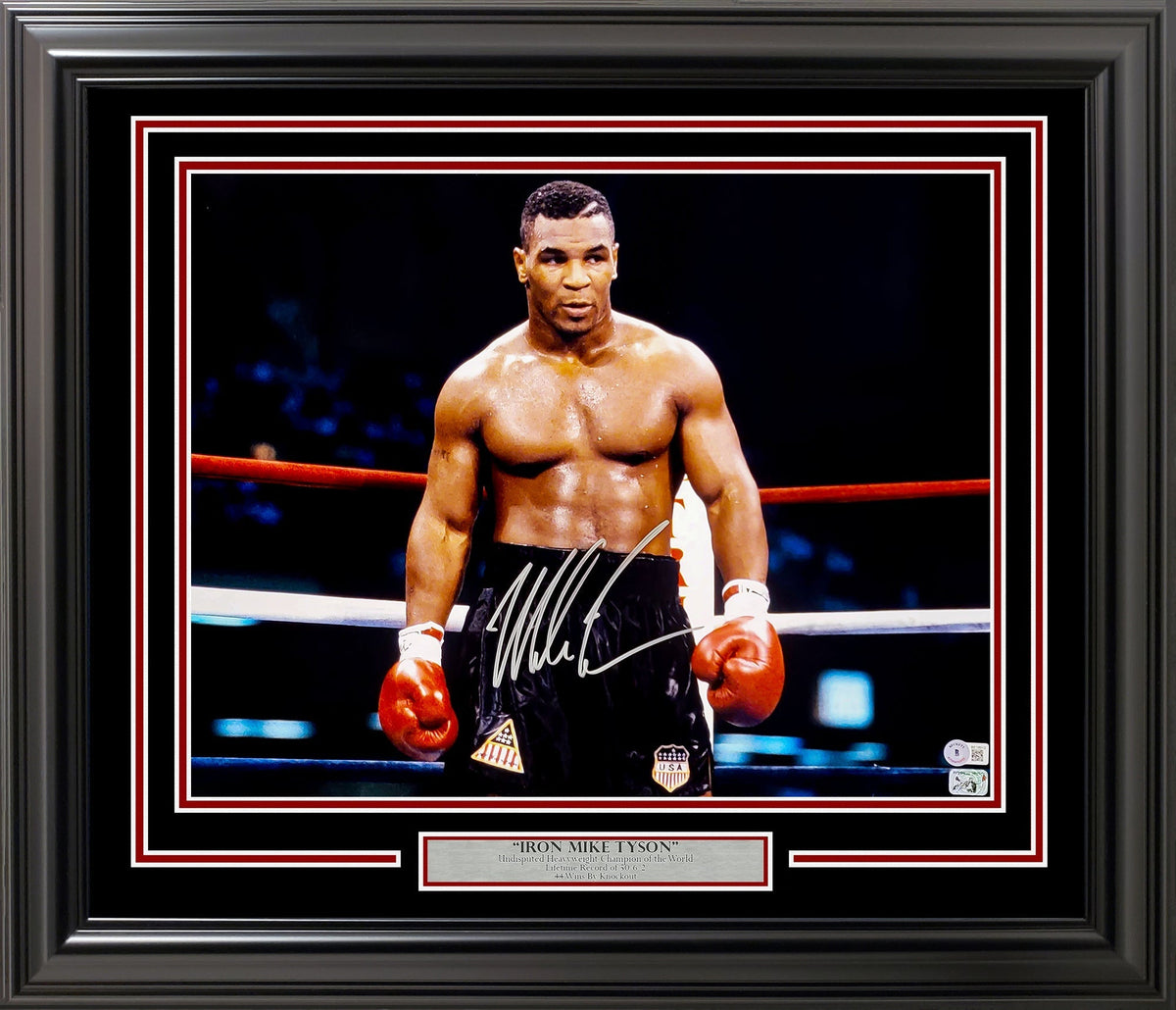 Mike Tyson Autographed Framed 16X20 Photo Beckett Bas