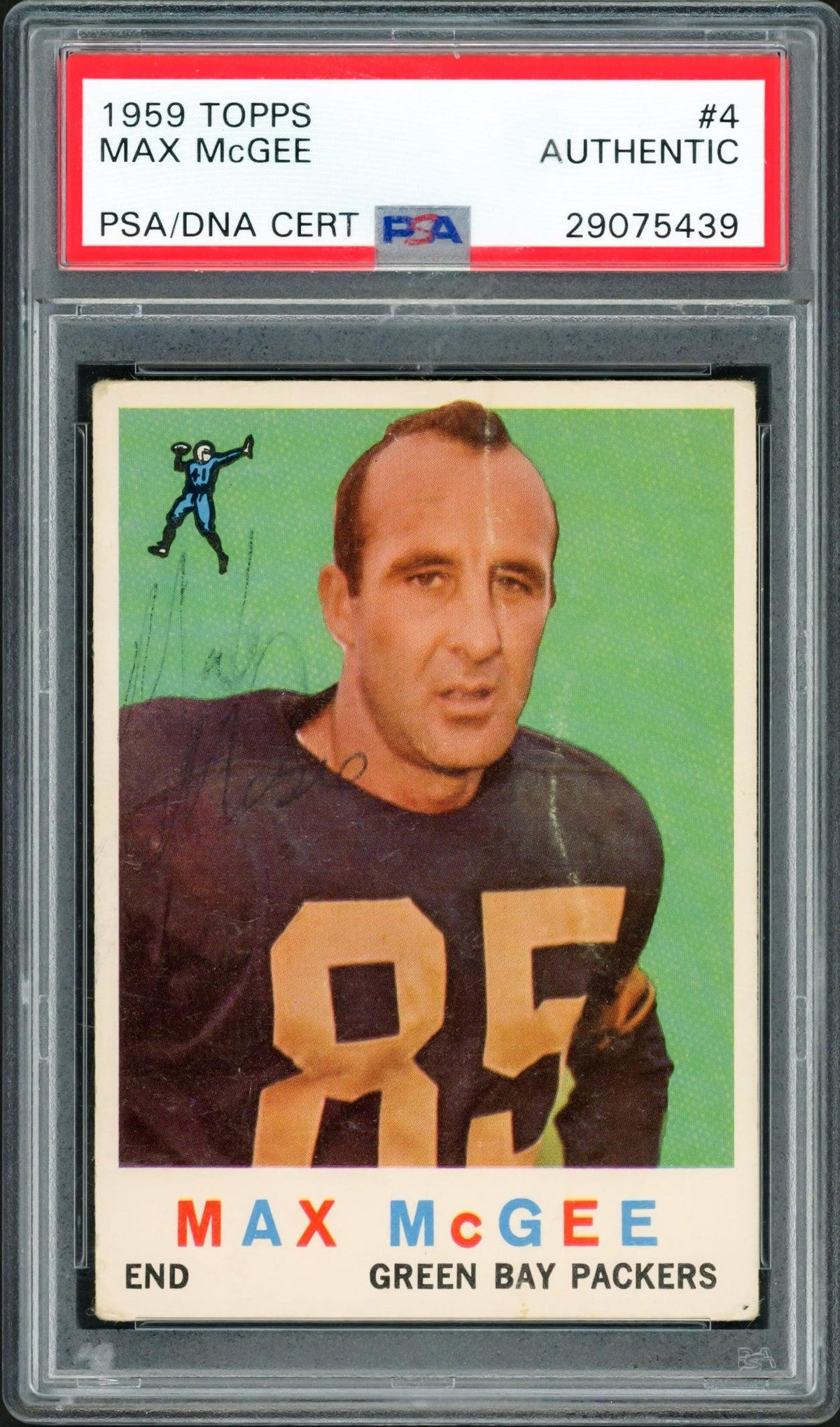 Max Mcgee Autographed 1959 Topps Rookie Card #4 Green Bay Packers PSA/Dna #29075439