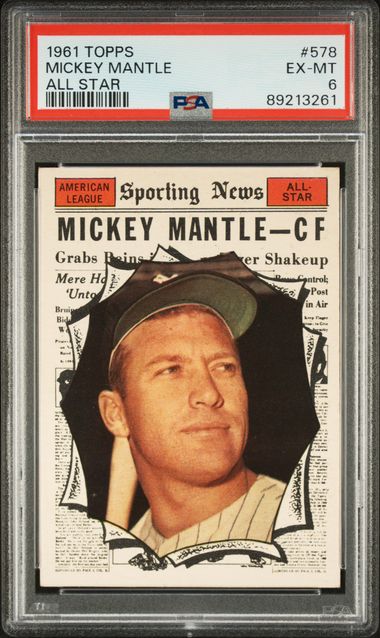 Baseball Topps Mickey Mantle 1961 Topps All Star #578 PSA 6
