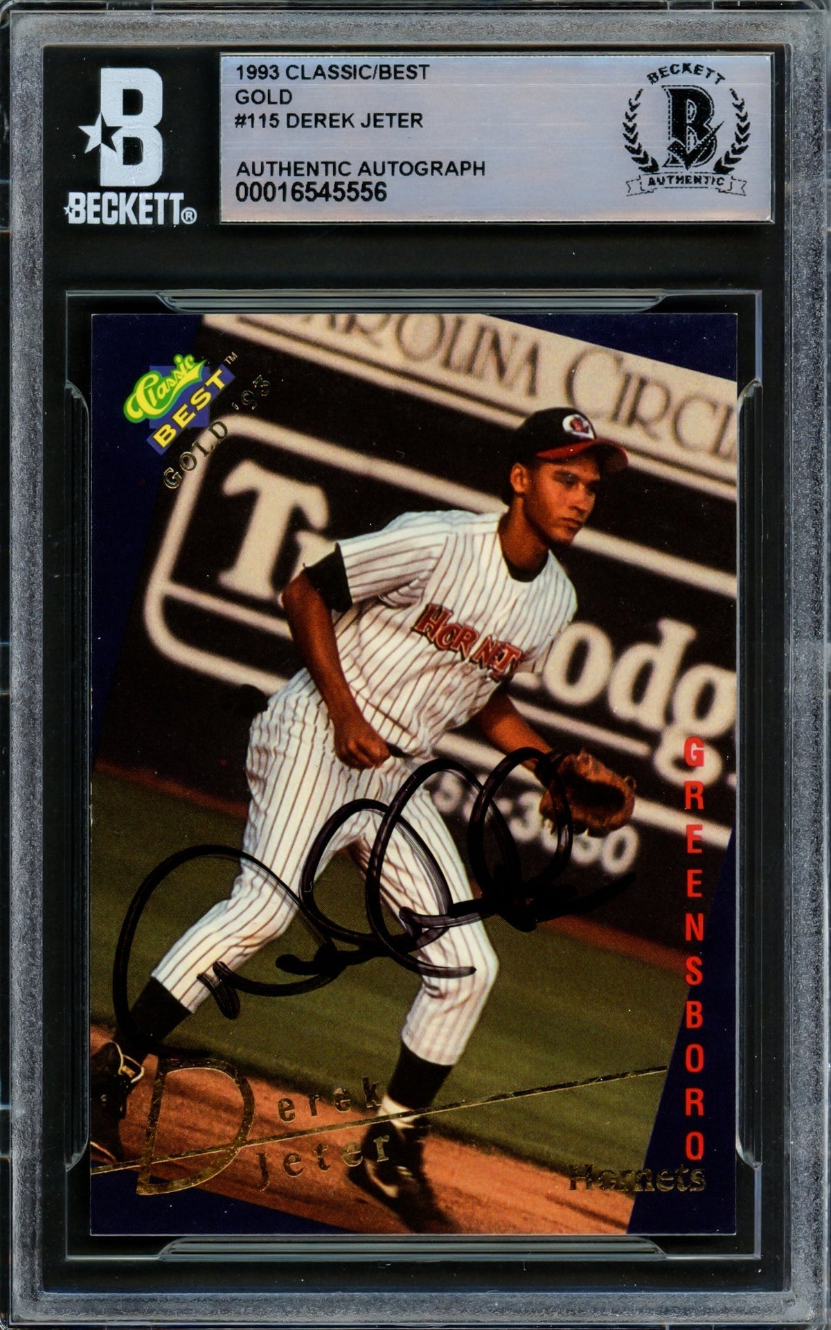 Derek Jeter Autographed 1993 Classic Best Gold Rookie Card #115 New York Yankees Beckett Bas #16545556