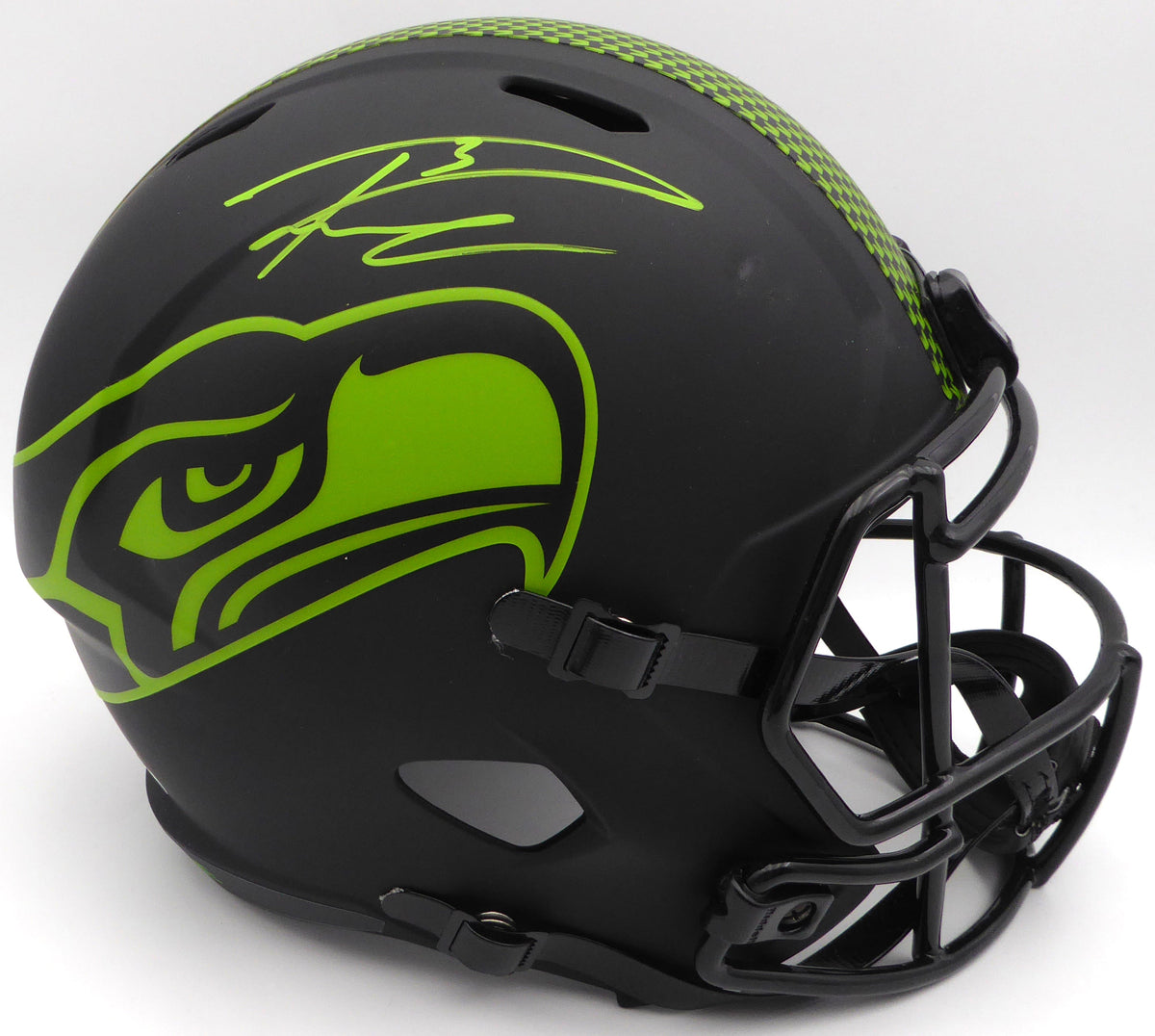 Russell Wilson Autographed Eclipse Black Full Size Replica Helmet Seattle Seahawks Beckett Bas #We96268