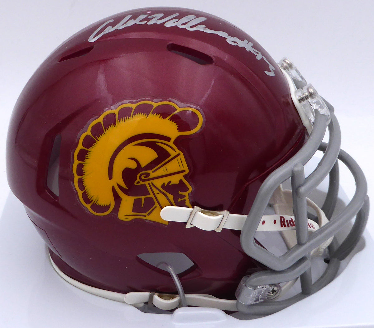 Caleb Williams Autographed Usc Trojans Speed Mini Helmet (Smudged) Fanatics Holo #Gd53524558