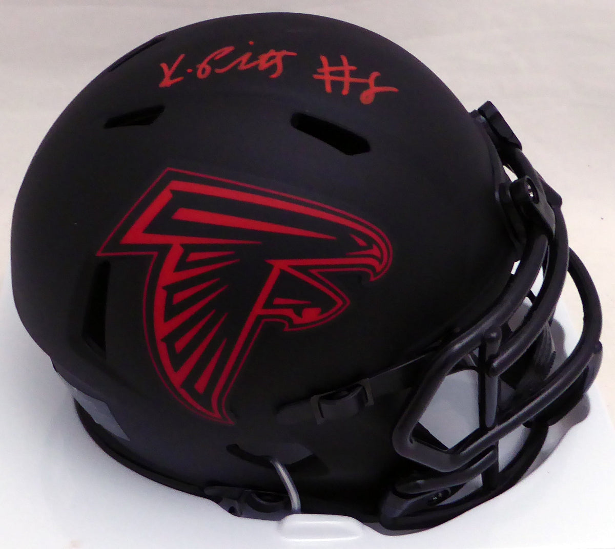 Kyle Pitts Autographed Atlanta Falcons Eclipse Black Speed Mini Helmet Beckett Bas Qr #Wl88312