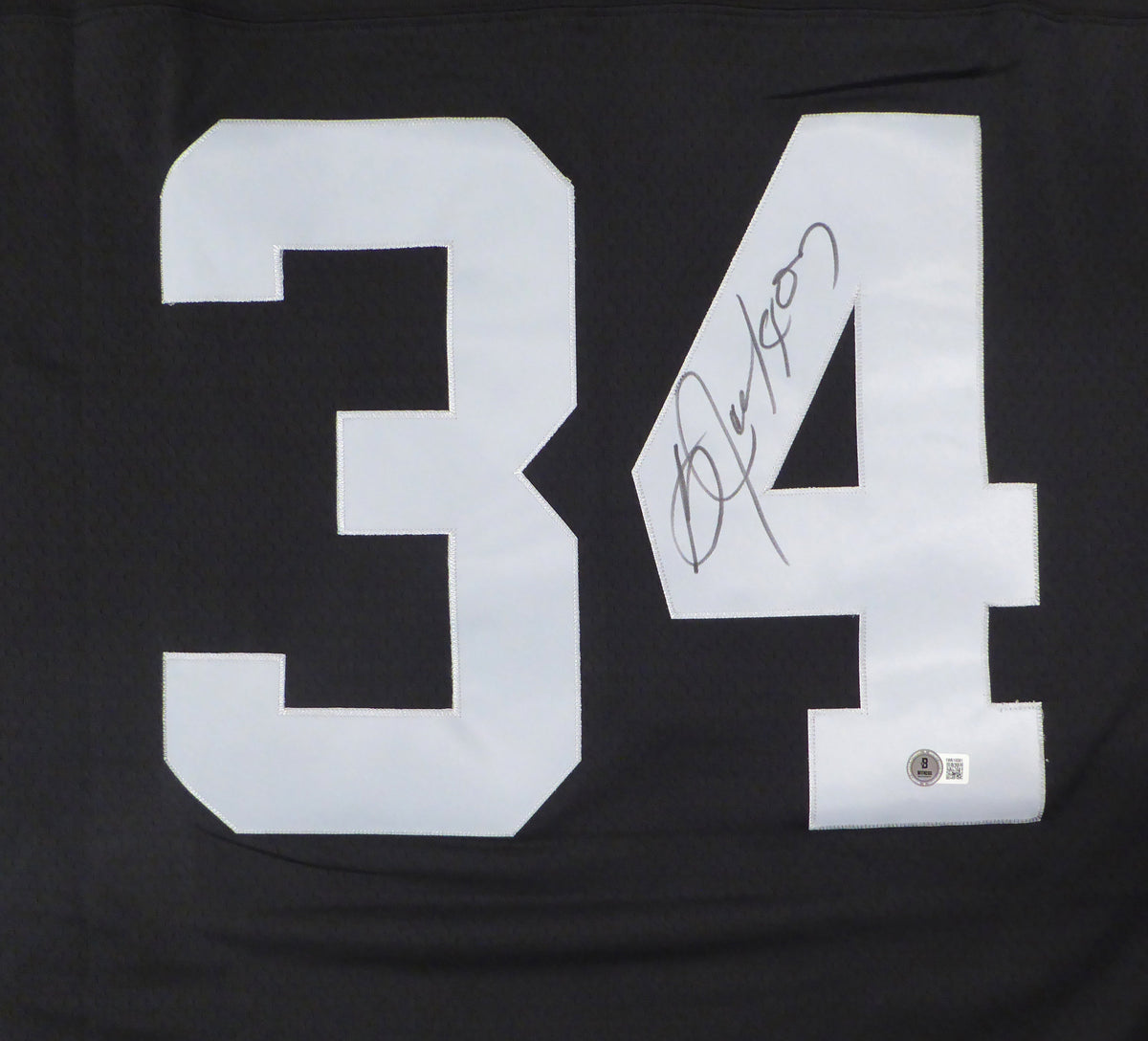 Oakland Raiders Bo Jackson Autographed Black Authentic Mitchell & Ness Jersey Beckett Bas Qr #1W615081