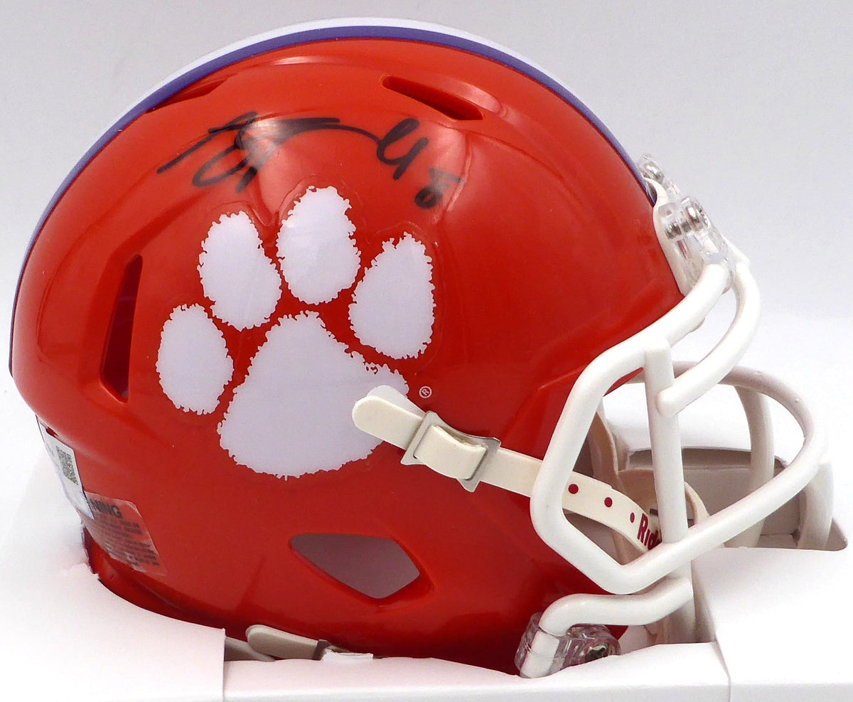 Aj A.J. Terrell Autographed Orange Speed Mini Helmet Clemson Tigers Fanatics Holo #Xp14004370