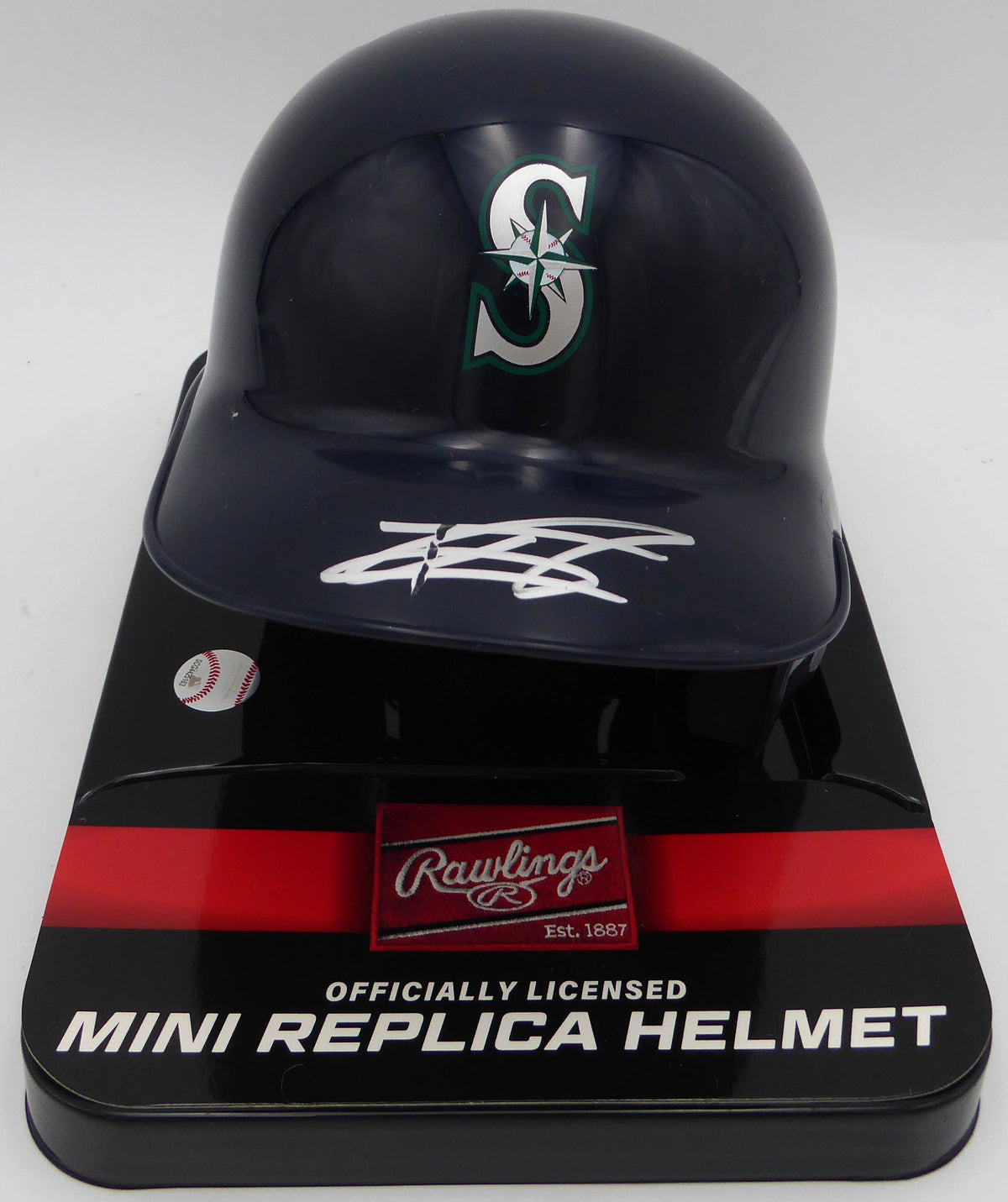 Julio Rodriguez Autographed Seattle Mariners Mini Helmet (Smudged) Beckett Bas Qr #Bn14295
