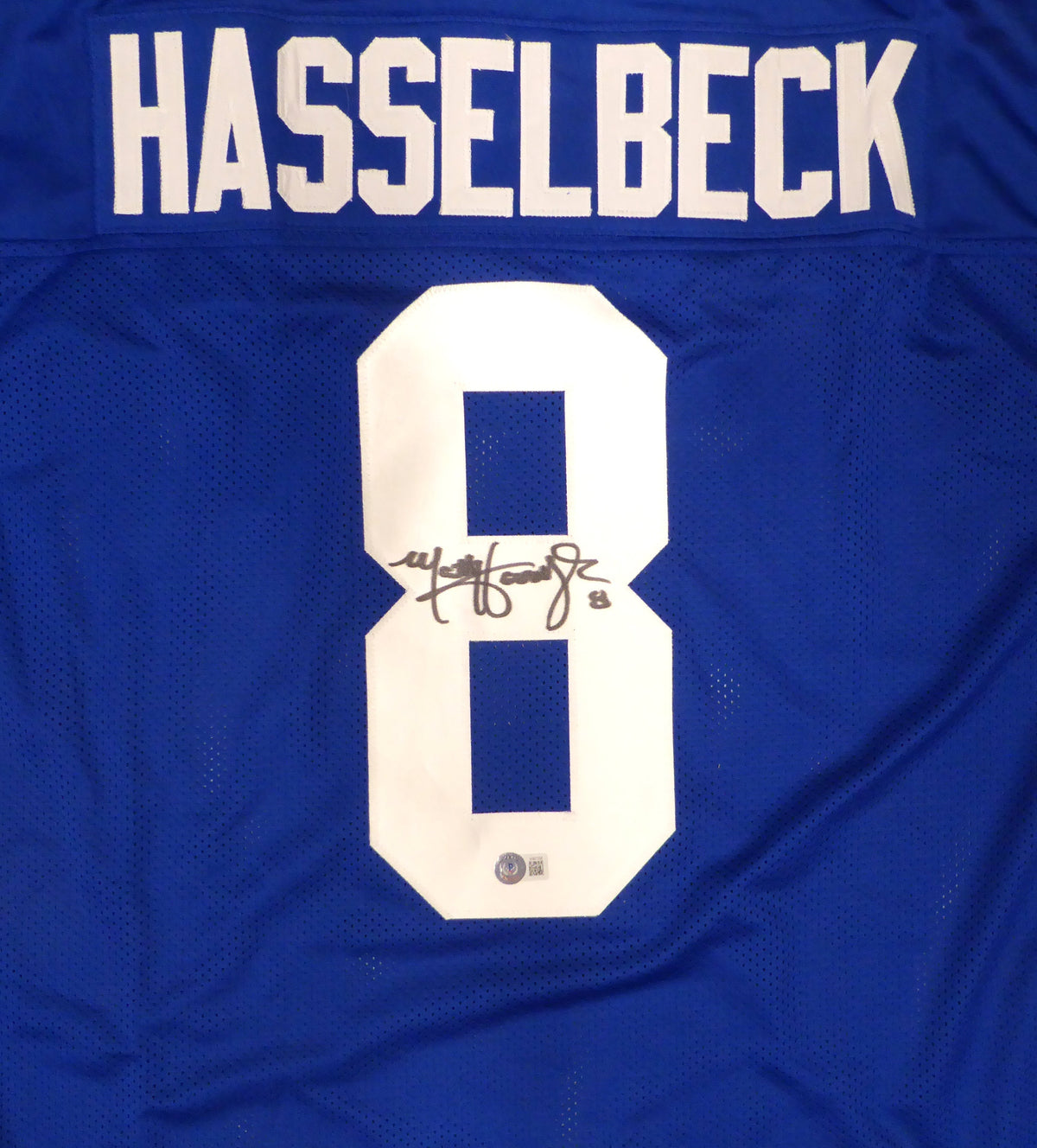 Seattle Seahawks Matt Hasselbeck Autographed Blue Jersey Beckett Bas Qr #W921226
