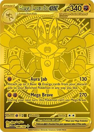 Pokémon Mega Lucario EX - 188/132 - Me01: Mega Evolution (Meg)