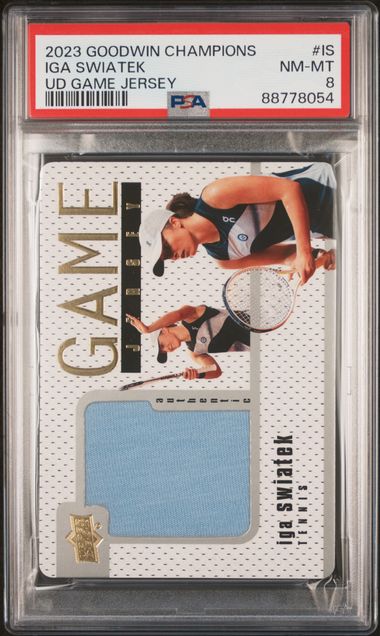 Tennis Iga Swiatek 2023 Goodwin Champions Ud Game Jersey PSA 8