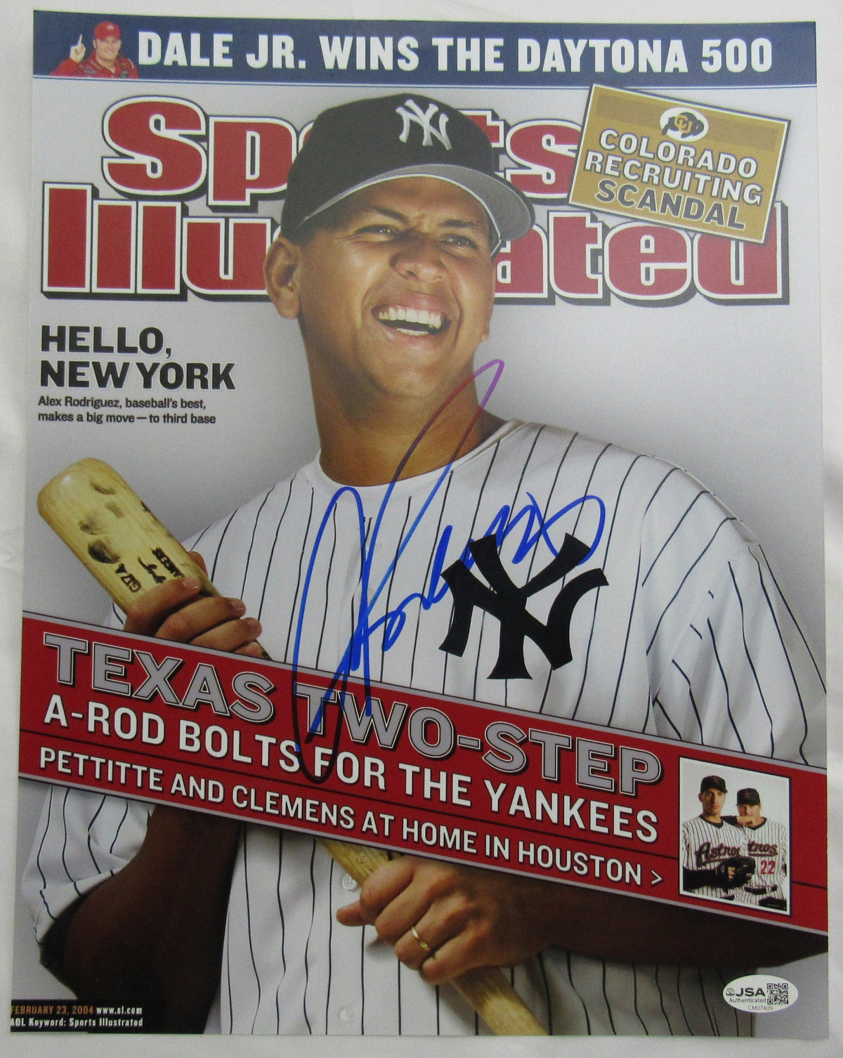 Alex Rodriguez Signed Auto 11X14 Sports Illustrated Cover Jsa Cm07409