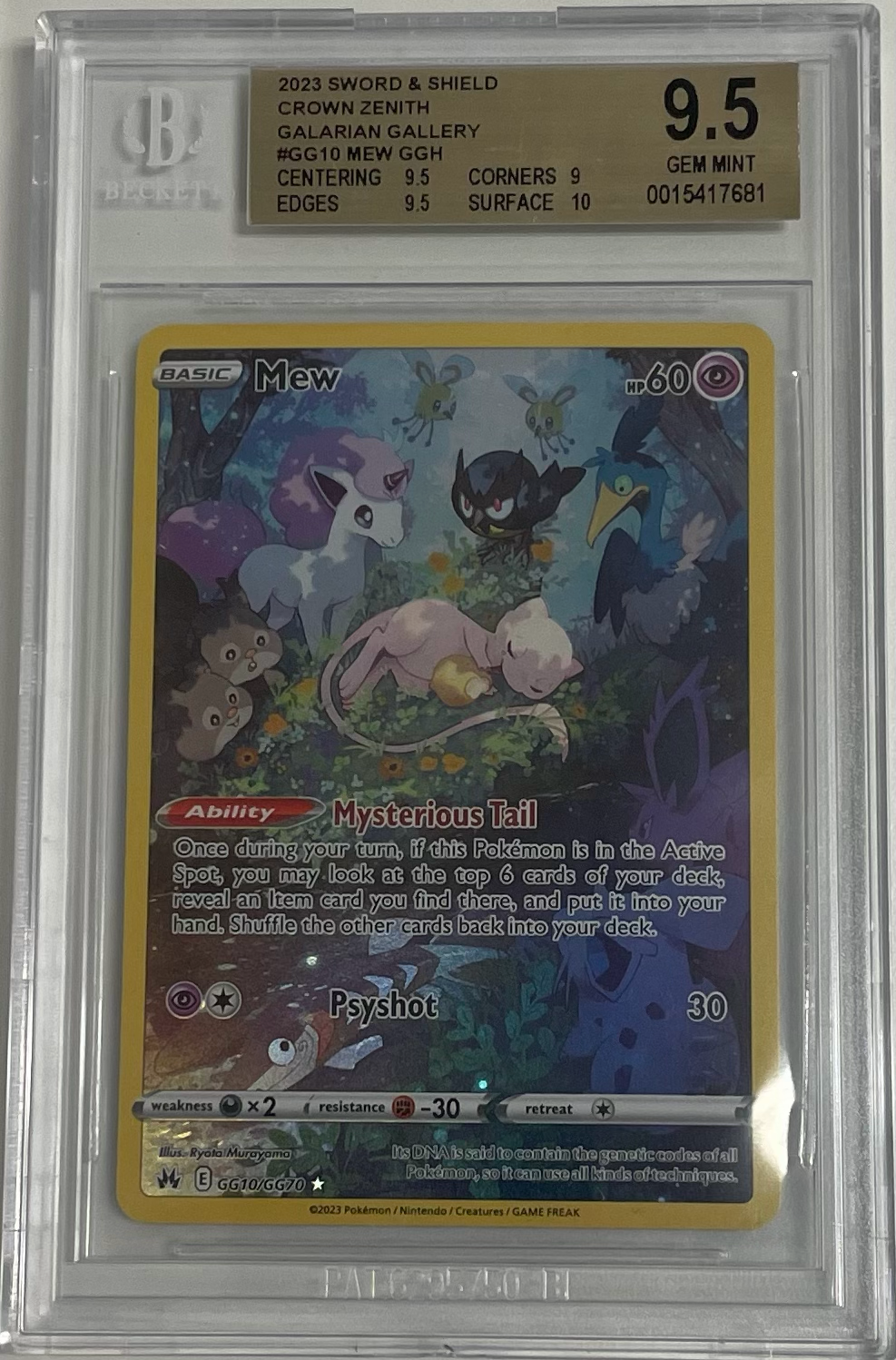 Pokémon Mew Gg10/Gg70 - Sword & Shield: Crown Zenith - 2023 Pokemon - BGS 9.5