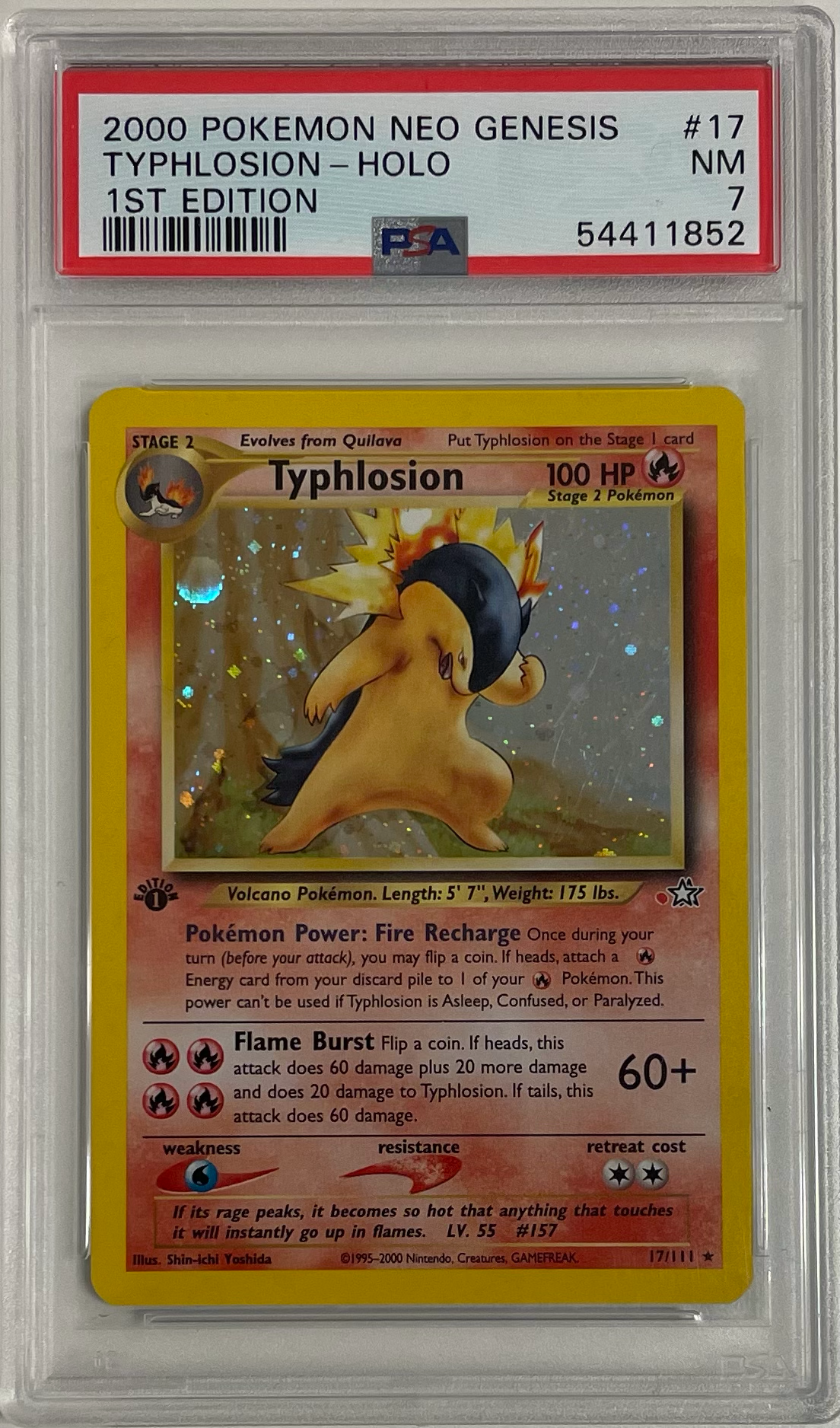 Pokémon 2000 Pokemon Typhlosion 17/111 - Holo - 1st Edition - Neo Genesis - PSA 7