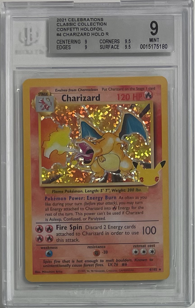 Pokémon Charizard 4/102 Holo - Celebrations - 2021 Pokemon - BGS 9