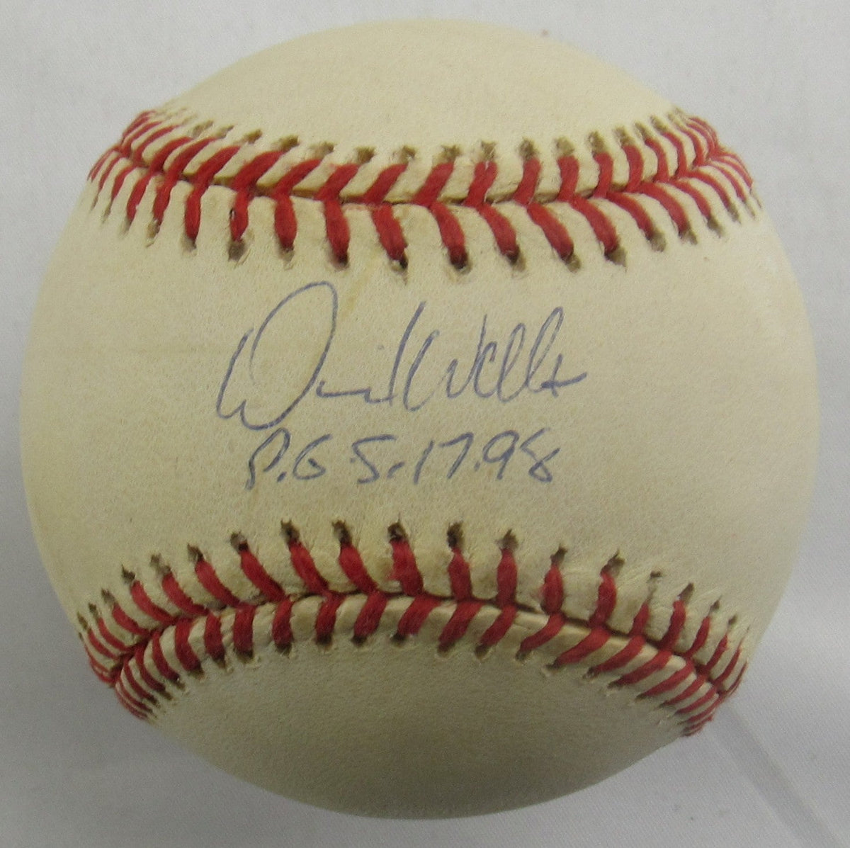 David Wells Signed Auto Rawlings Baseball Jsa Cn60090 W/Perfect Game Insc