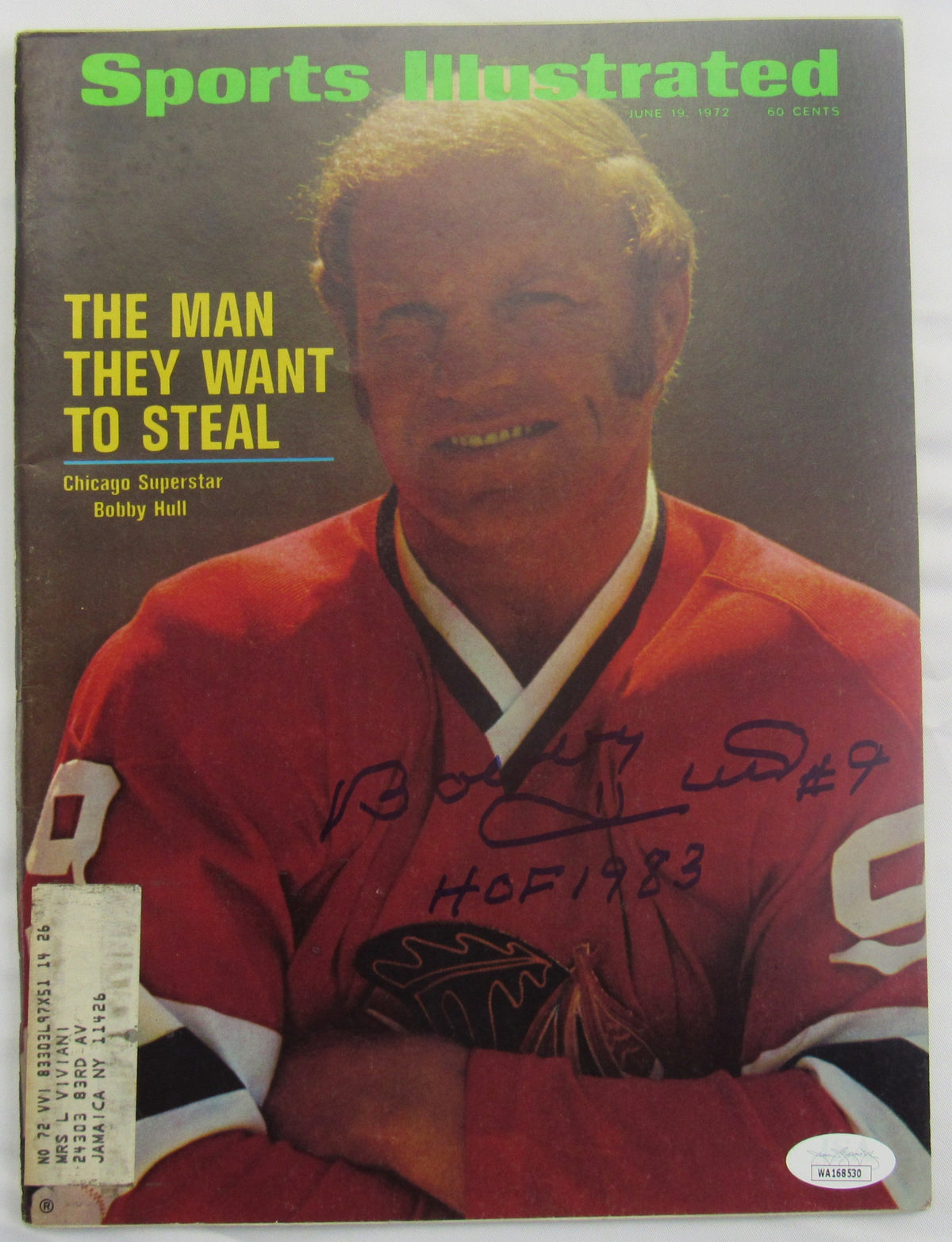 Bobby Hull Signed Sports Illustrated Magazine Jsa Wa168530