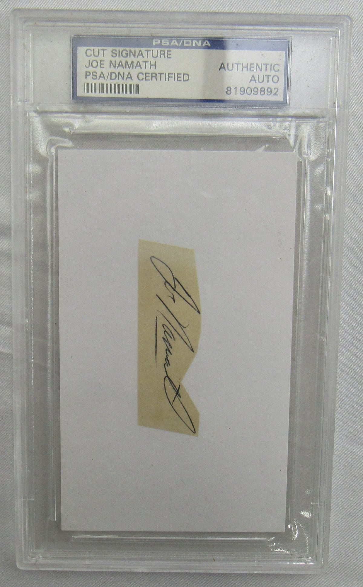 Joe Namath Cut Signed Auto PSA/Dna Encapsulated
