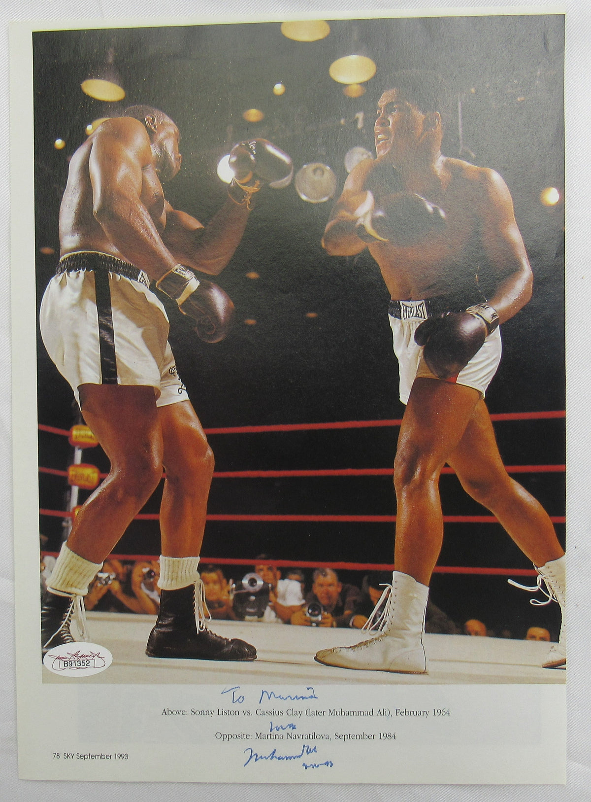 Muhammad Ali Signed Auto 8.5X10.5 Jsa B91352