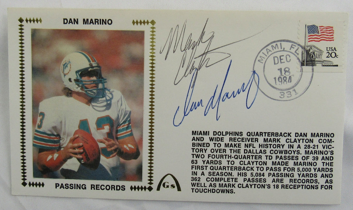 Dan Marino Mark Clayton Auto Cachet Jsa Ck72124