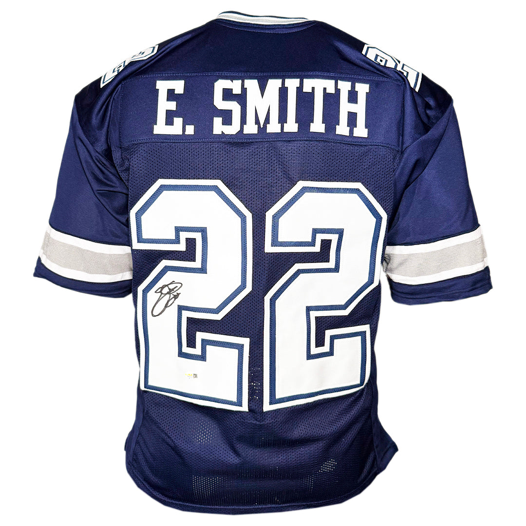 Emmitt Smith Signed Dallas Navy Football Jersey (Jsa)