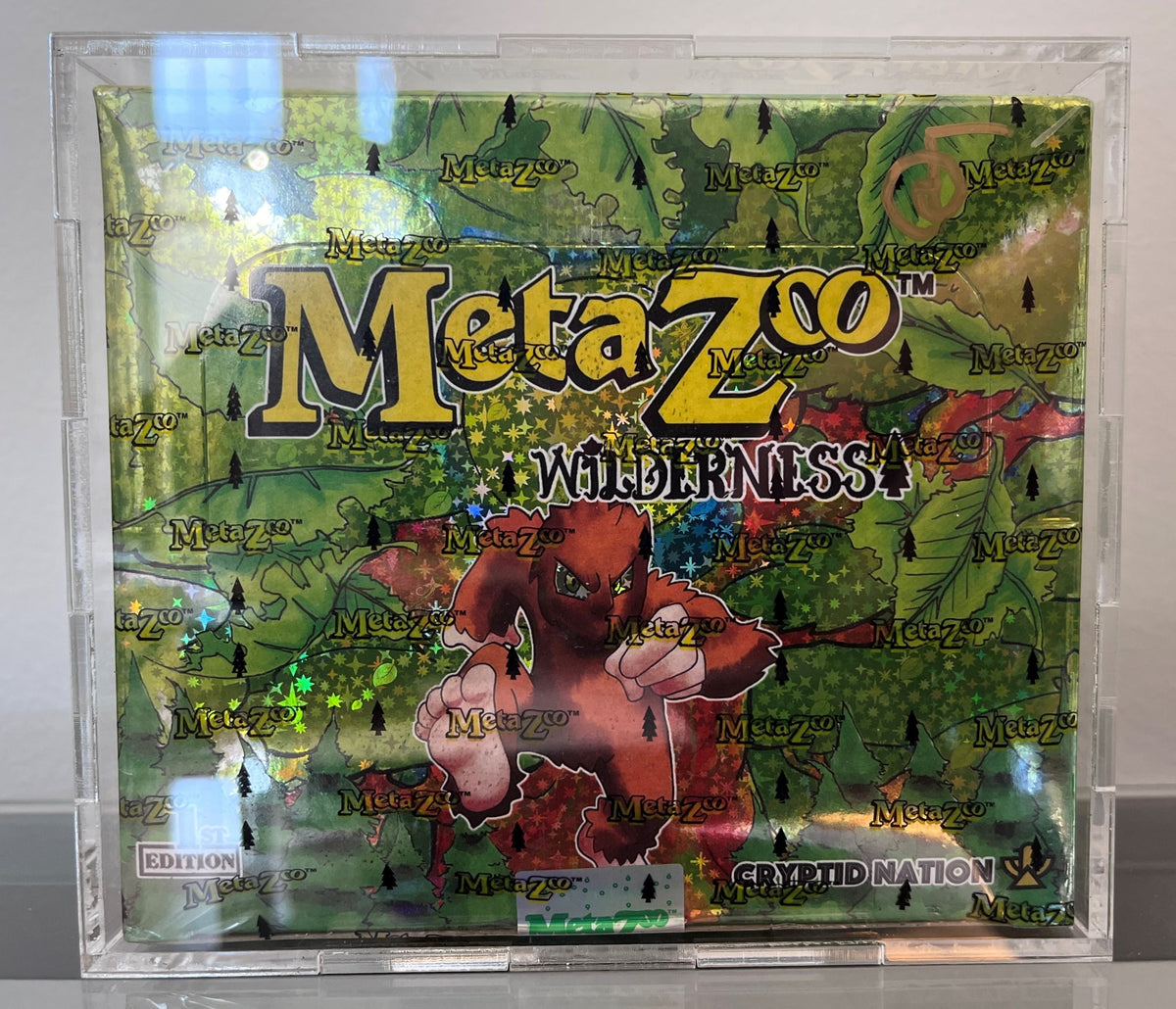(Signed By Mike Waddell - Creator Of Metazoo) Metazoo: 1St Edition Wilderness Booster Box - In Acrylic Case
