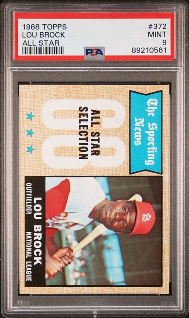 Baseball Topps Lou Brock All Star 1968 Topps #372 PSA 9
