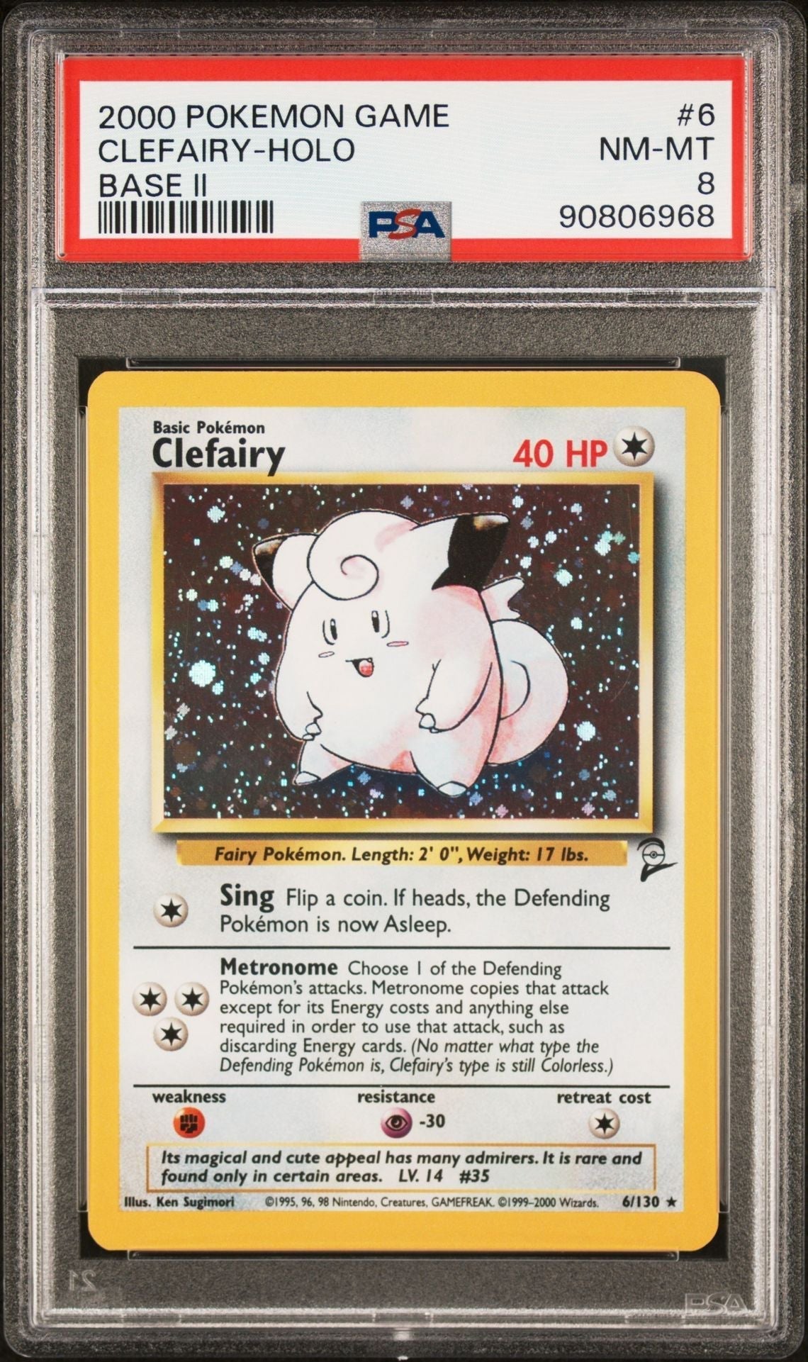 PSA (Nm-Mt 8) Clefairy - Holo #6 - Pokémon Game Base 2 (#90806968)