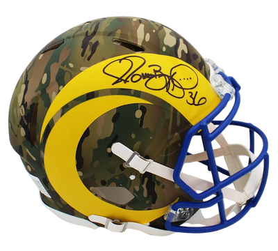Football Jerome Bettis Autographed Rams Camo Full-Size Authentic On-Field Speed Helmet (Beckett)