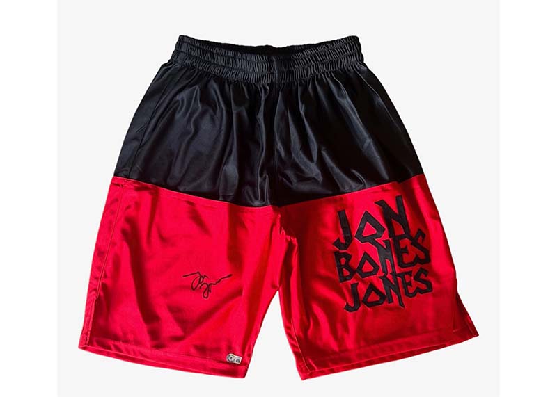 Jon Jones Signed Red Black Mma Fighting Trunks (Beckett)