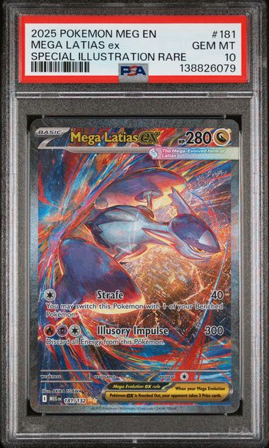 Pokémon Mega Latias EX 2025 Pokemon Mega Evolution Special Illustration Rare #181/132 PSA 10