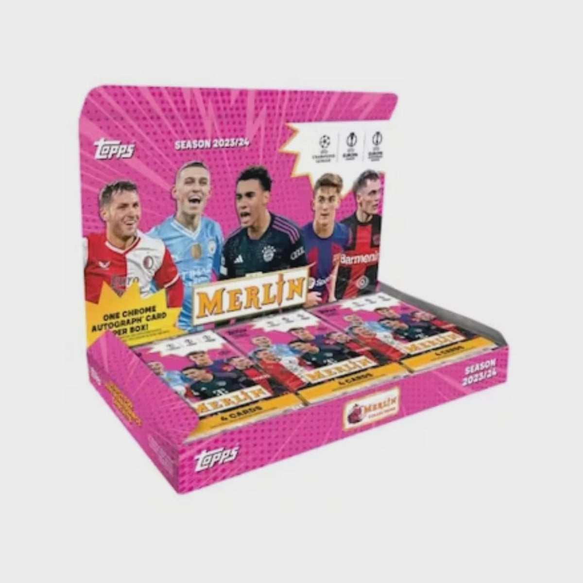 Soccer Topps 2023-24 Topps Chrome Merlin Uefa Club Competitions Soccer Hobby Box