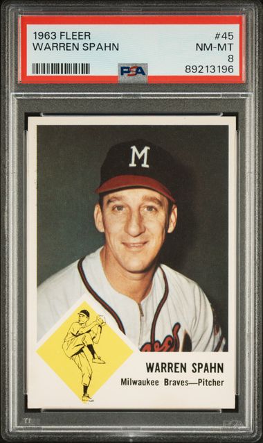 Baseball Warren Spahn 1963 Fleer #45 PSA 8