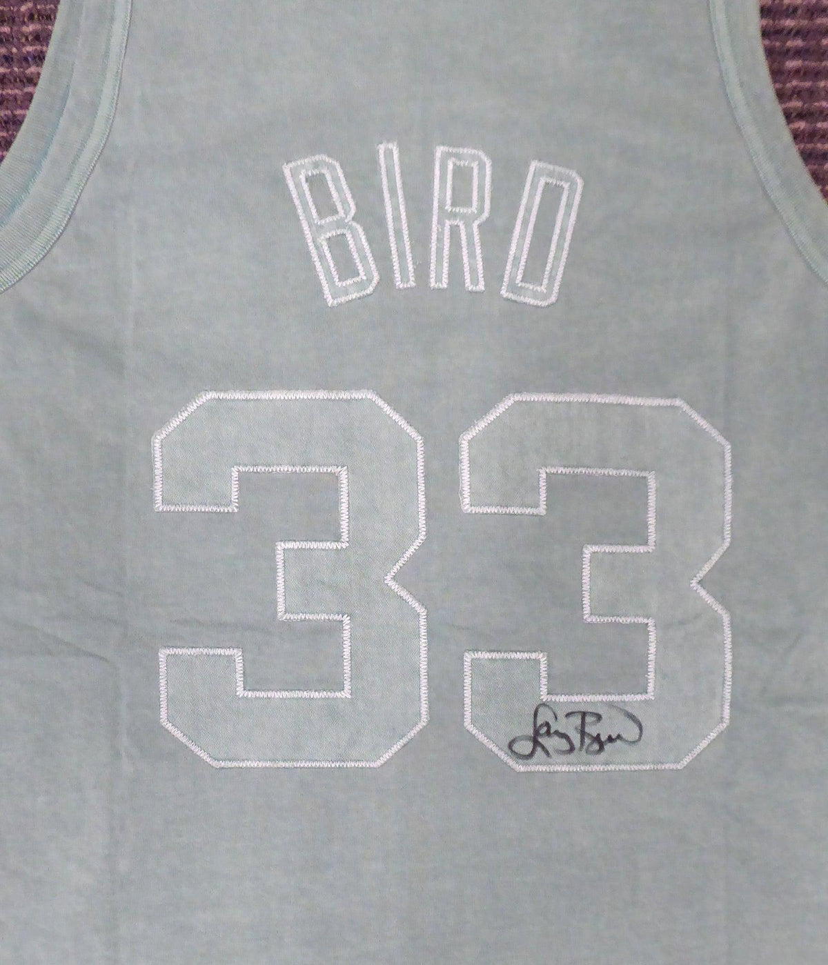 Boston Celtics Larry Bird Autographed Green Mitchell & Ness Washed Out Swingman Jersey Size Xl Beckett Bas Stock #177711
