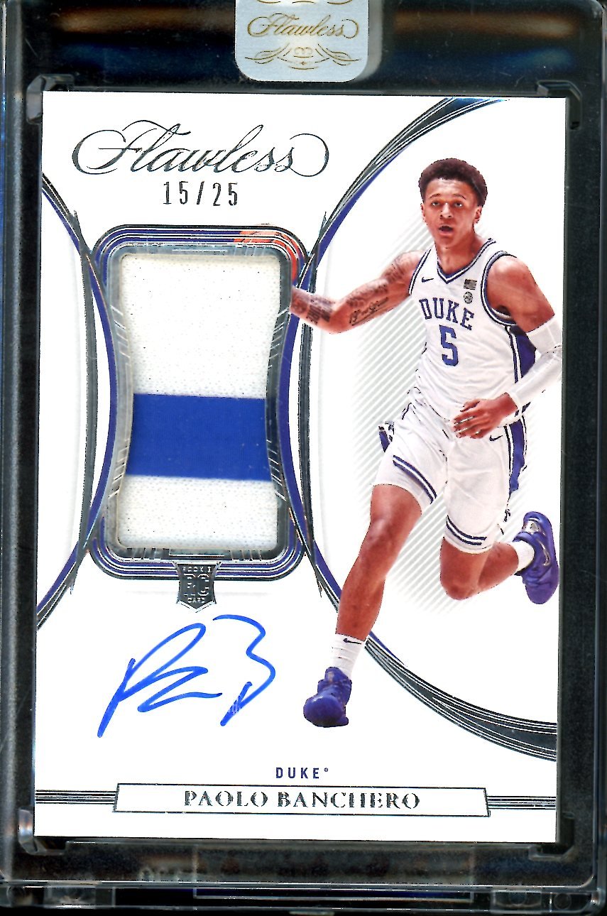 2022/23 Panini Flawless Collegiate Paolo Banchero Rookie Rpa /25 Magic