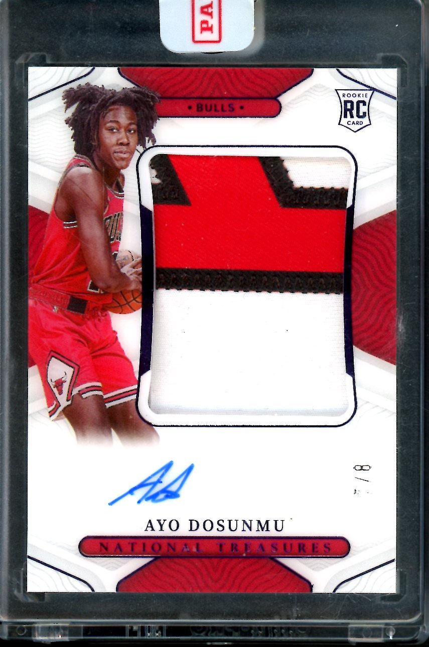 2021/22 Panini National Treasures Ayo Dosunmu Rookie Auto Rpa /8 Bulls