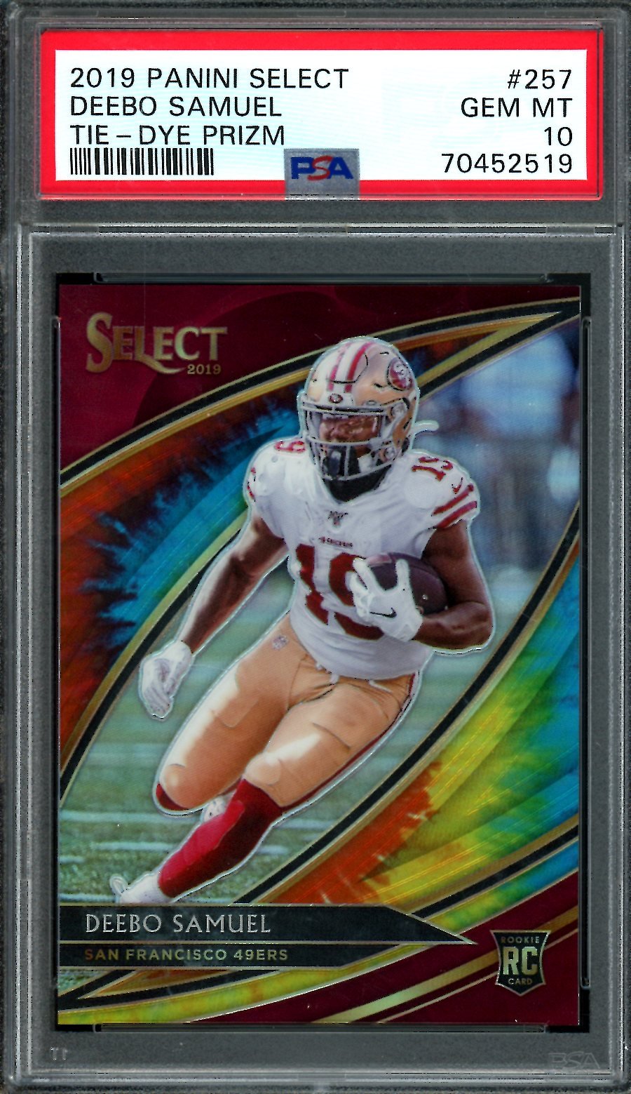 2019 Panini Select Deebo Samuel Rookie Fieldlevel Tie-Dye /25 PSA 10 49Ers