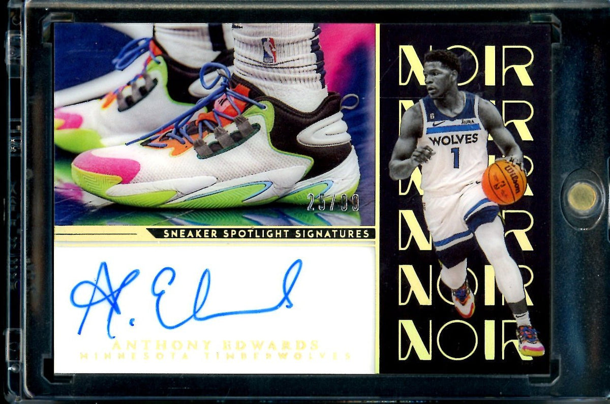 2022-23 Panini Noir Anthony Edwards Sneaker Spotlight Signatures Auto /99 Timberwolves