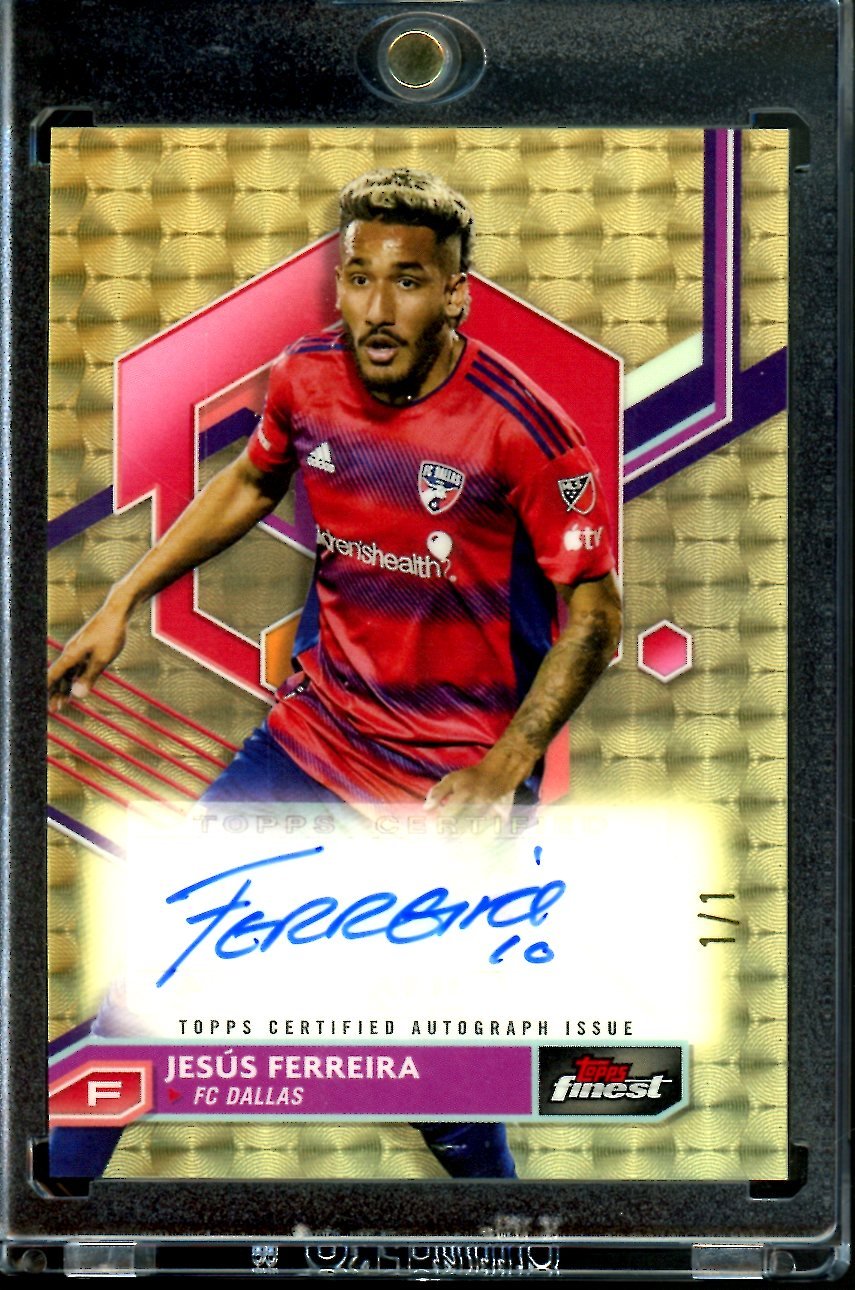 2023 Topps Finest Mls Jesus Ferreira Superfractor Auto 1/1 Fc Dallas
