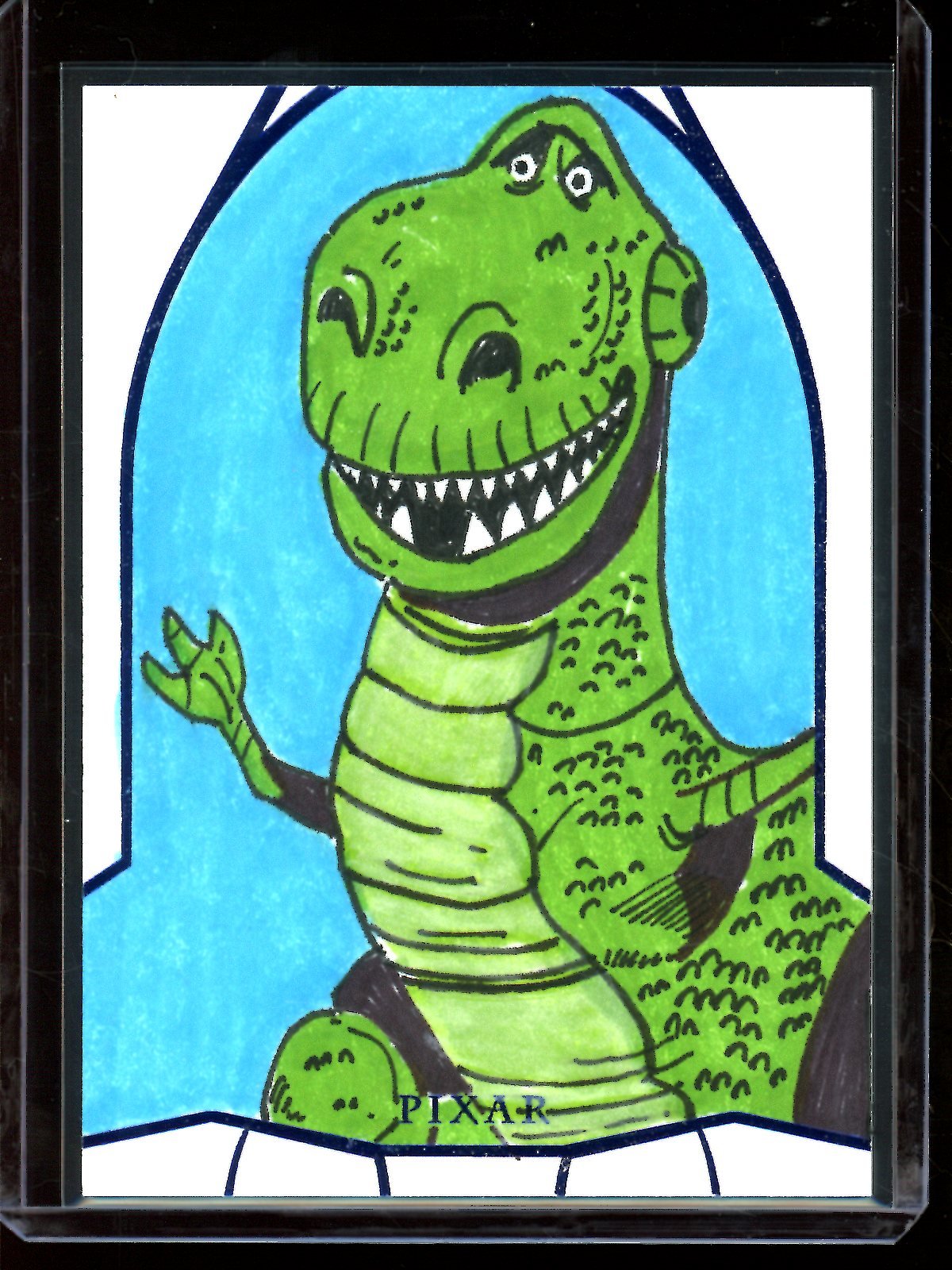 2025 Topps 30 Years Of Toy Story Dinosour 1/1 Sketch Card John Pleak