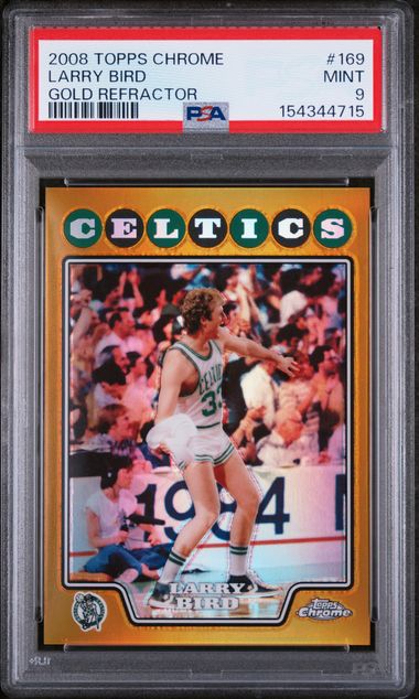 Basketball Topps Larry Bird 2008 Topps Chrome Gold Refractor #'D 10/50 PSA 9