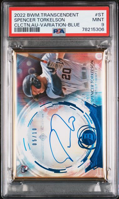Baseball Bowman Spencer Torkelson 2022 Bowman Transcendent Autograph Variation Blue #'D 05/10 PSA 9