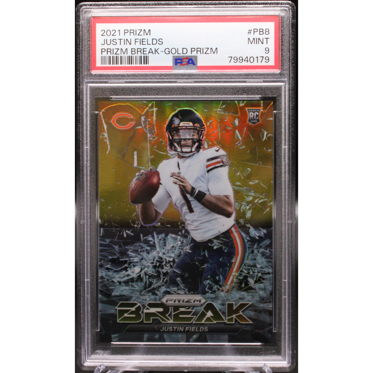 Sports Panini 2021 Panini Prizm - Justin Fields Pb8 - Gold /10 - PSA 9